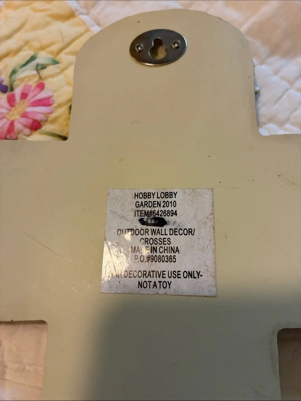 Hobby Lobby Cream Wall Cross with Blue Floral Accents